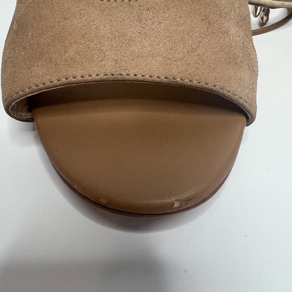 Sam Edelman Serene Block Heel Lace Up Ankle Tie Camel‎ Suede 11 - Picture 7 of 14